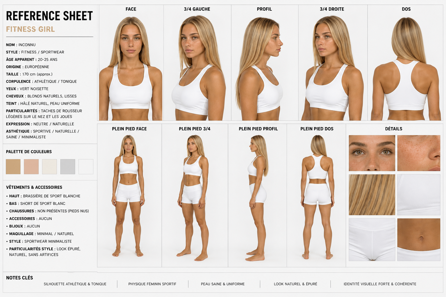 Reference Sheet d'un avatar IA