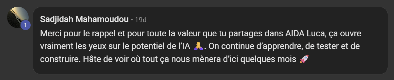 Avis membre AIDA